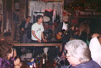 early Revolvers at Loch Ness Pub, Pasadena c. 1989, Freddie Johnson (b), Michael J. (dms), Junior Watson (gtr)